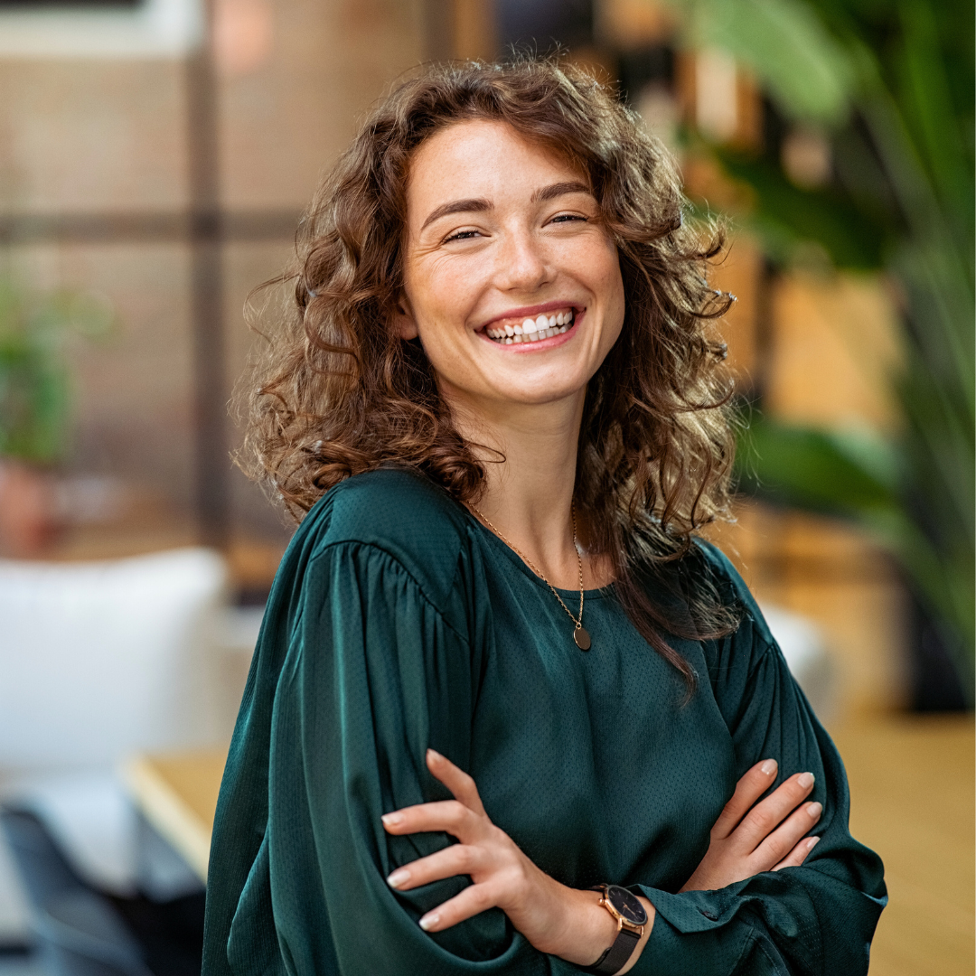 smiling woman beautiful skin