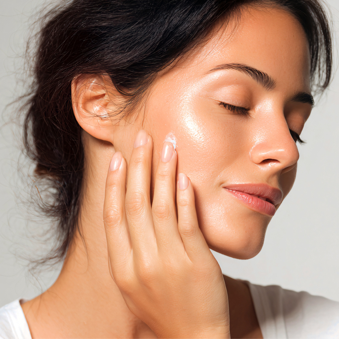 woman with glowing hydrated skin